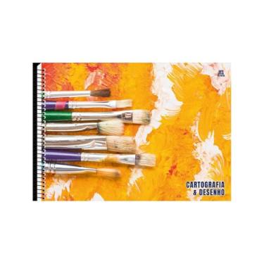 Imagem de Caderno de Cartografia e Desenho Arte e Pintura Sortido, Papel Branco de Alta Gramatura, Ideal para Desenho Técnico, Escolar e Artístico