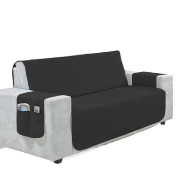 Imagem de Protetor de Sofá Retrátil Matelado com Porta-Objetos | Capa Protetora para Sofá 2 a 4 Lugares(CINZA,1 LUGAR POLTRONA 50cm/)