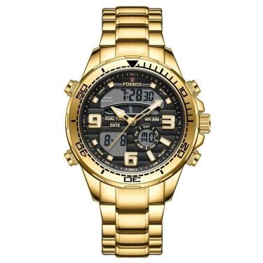 Imagem de Relógio Masculino Lige 0007 à Prova D'água Ouro Preto