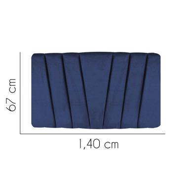 Imagem de Painel Cabeceira Estofada Bélgica 140cm Cama Box Casal Corino Azul- Mabe Magazine