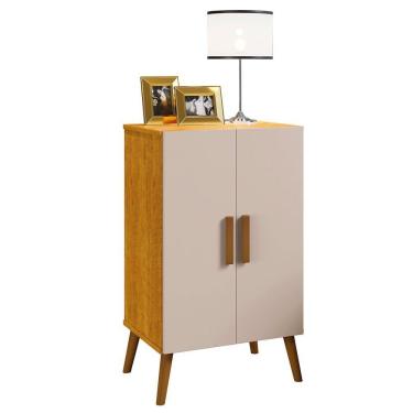 Imagem de Armário Multiuso Sapateira Pés Retrô 2 Portas Carly Naturale/off White