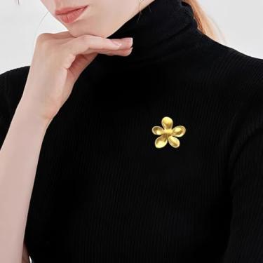 Imagem de Broche de flor minimalista para mulheres elegante estilo metal flor colar floral distintivos broche lapela banquete moderno vestido de formatura acessórios decoração casamento festa de noivado joias