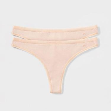 Imagem de Kit 2 Calcinhas Hering - Fio Dental Algodão, Hrgkmm, Rosa claro, G
