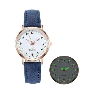 Imagem de Relógio De Pulso Feminino Elegante Com Pulseira De Couro E Mostrador D