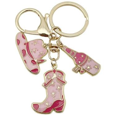 Imagem de Chaveiro Western Cowboy Pink para mulheres, botas de liga leve - yiwei