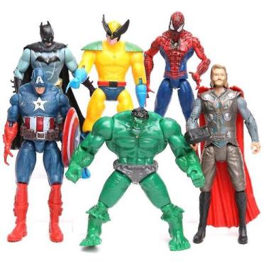Imagem de Figura Toy Avengers 2 Hulk Homem-Aranha Homem de Ferro 15 cm 6 unidade