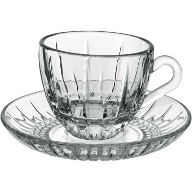 Imagem de KIT 6 XICARAS DE CAFE COM PIRES HOME&CO VIDRO 35ML 10x6x5cm TRANSPARENTE