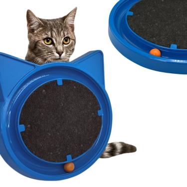 Imagem de Brinquedo Arranhador Interativo Azul Com Bolinha Para Gatos