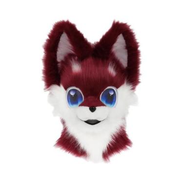 Imagem de Máscara De Cabeça De Animal De Pelúcia Fofa, Acessório De Fantasia De 