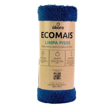 Imagem de Pano Microfibra Limpa Pisos Área Interna Grande 50 x 80 cm Azul Ákora,