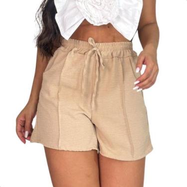 Imagem de Short Feminino Soltinho Com Elastico e Bolso Cintura Alta - Moda_Gaspa