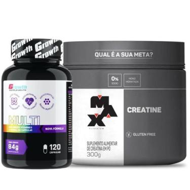 Imagem de Multivitaminico 120 Caps Growth + Creatina 300g Max Titanium