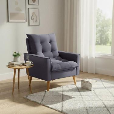 Imagem de Poltrona Sala De Estar 92cm Design Moderno E Elegância Neutra Para Sua Sala Cinza Ester