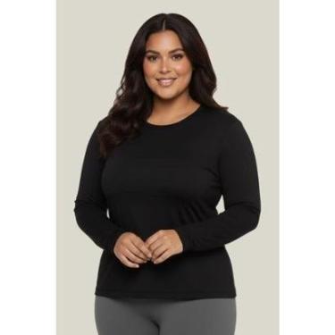 Imagem de Camiseta UV Feminina Plus Size Manga Longa UV 50+ WSS Brasil-Feminino