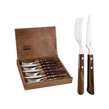 Imagem de Jogo de Talheres para Churrasco Polywood 8 Pçs - Tramontina, Castanho,