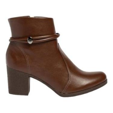 Imagem de Bota Dakota Cano Curto Feminina Conforto Salto Bloco Brilho-Feminino