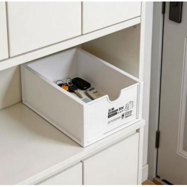 Imagem de Porta Objetos Acrílico Com 2 Divisórias Para Algodão Cotonete Maquiage