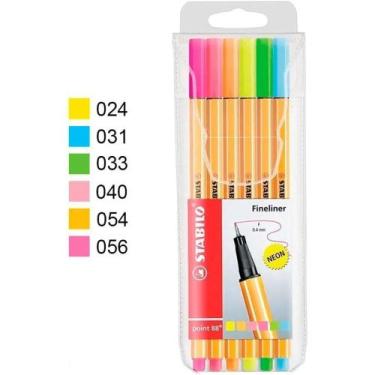 Imagem de Stabilo Point 88 Caneta Extrafina 6 Cores Neon