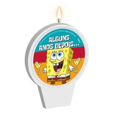 Imagem de Vela Para Aniversário Bob Esponja C/ 1 Unidade - Regina - Regina Festa