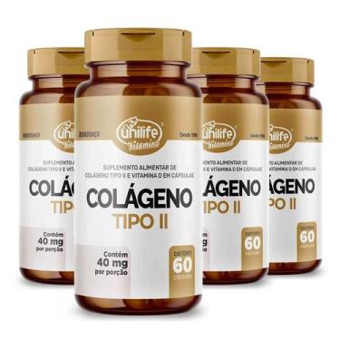 Imagem de KIT 4 COLÁGENO TIPO 2 VITAMINA D 60 Cáps UNILIFE VITAMINA D3