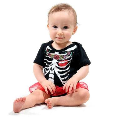 Imagem de Fantasia de Halloween P/Bebê Menina Esqueleto Dia das Bruxas - Sulamer