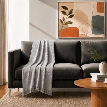Imagem de Manta de Sofá Marrocos Döhler 150cm x 210cm - Cinza - - Dohler, Cinza