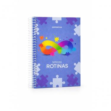 Imagem de Agenda Azul Minhas Rotinas 176 Folhas com Checklist Diário para Organização Infantil Azul