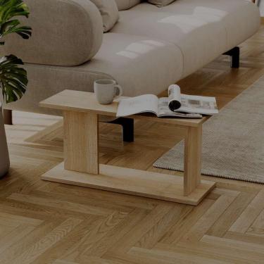 Imagem de Mesa de Apoio Livn Carvalho 30x25x65cm para Sala e Quarto
