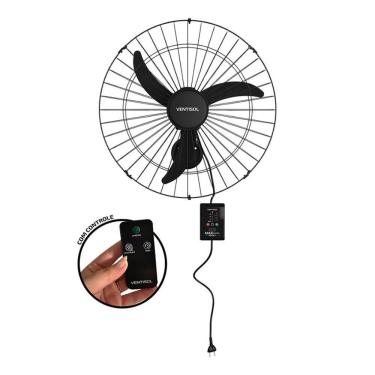Imagem de Ventilador de Parede Ventisol Grade Metal 60cm com Controle Remoto Preto Bivolt