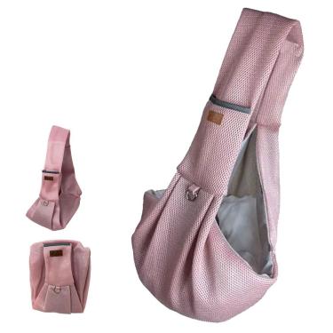 Imagem de Bolsa de Transporte Pet Leva Pra Malhar BSL3907 Sling Canguru Cães e Gatos Pequeno Porte Rosa 1 Unidade