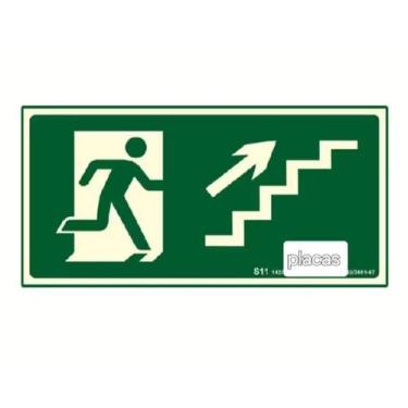 Imagem de Placa de Sinalização de saída escada subindo direita - Eletrocard Exti