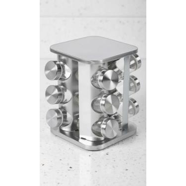 Imagem de Porta Tempero Giratório Inox 12 Potes Dosador Cozinha - Congratulation