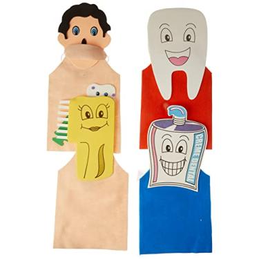 Imagem de Fantoches Higiene Bucal Feltro 4 Personagens Carlu Brinquedos