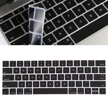 Imagem de LIYONG Capa para celular protetor de teclado película de gel de sílica para MacBook Pro 13/15 com barra sensível ao toque (A1706/A1989/A1707/A1990 sacos de mangas (cor: preta)