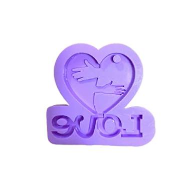 Imagem de Confeitaria dos Moldes, R123 Molde de silicone namorados chaveiro resina decorar