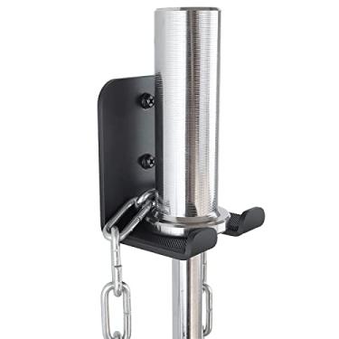 Imagem de Suporte de parede para armazenamento de barra, suporte vertical resistente para barra de parede para barra olímpica, barra de cachos para economia de espaço, acessório comercial ou de academia