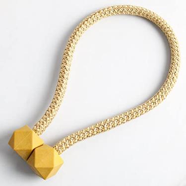 Imagem de Cortina magnética fivela de cortina decorativa suportes magnéticos tieback tie back clips acessórios para casa, dourado, 2 peças