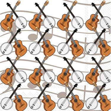 Imagem de IHR Ideal Home Range Guardanapos de coquetel descartáveis 3 camadas de papel pacote de guardanapos de festa, 12,7 cm x 12,7 cm, música country, 20 unidades