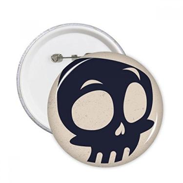 Imagem de Emblema de Halloween esqueleto de olhos grandes alfinetes redondos para decoração de 5 peças