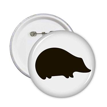 Imagem de Broche de retrato de animal de ouriço preto para decoração de acessório, 5 peças