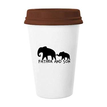 Imagem de Caneca infantil Elephant Parents Copo de cerâmica de vidro bebendo café