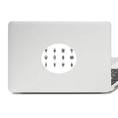 Imagem de Adesivo de notebook com padrão de tomada de diagrama de circuito, decalque de vinil