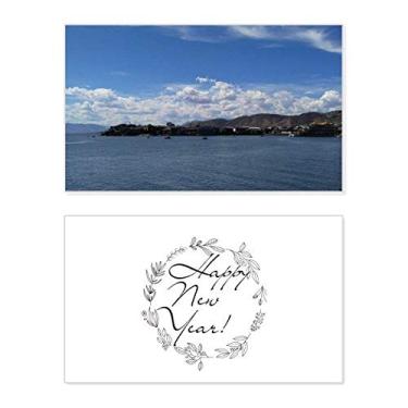 Imagem de Ondas e recifes fotografia de ano novo festival cartão felicitações Bless mensagem presente