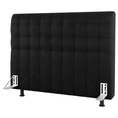 Imagem de Cabeceira Cama Box Casal Dahlia 140cm Com Frame Sintético Preto - Desk Design