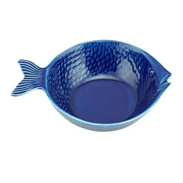 Imagem de Conjunto 4 Peixes Decorativos de Cerâmica Ocean Azul 20cm x 14cm - Wolff