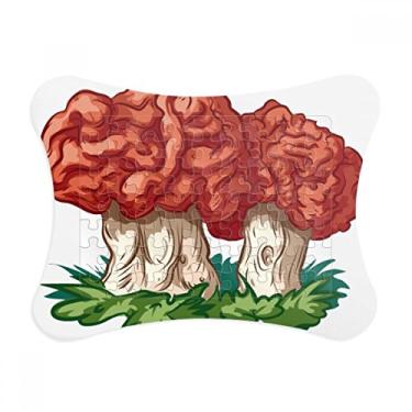 Imagem de Linda moldura de quebra-cabeça com estampa de cogumelo vermelho para decoração de imagens, enfeite de jogo de quebra-cabeça