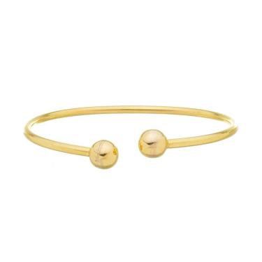 Imagem de Pulseira Feminina Bracelete De Ouro 18k Modelo Prego Bola
