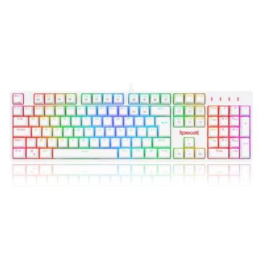 Imagem de Teclado Mecânico Redragon Surara Pro - ABNT2 - Switch Azul Óptico - RGB - Branco - K582W-RGB-PRO