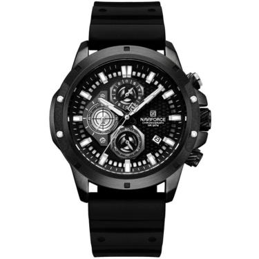 Imagem de Relógio De Pulso Masculino Com Pulseira De Silicone Quartzo Preto
