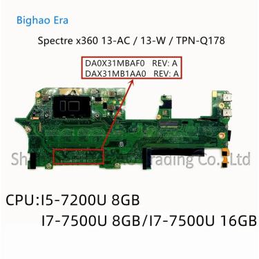 Imagem de Laptop Motherboard para HP Spectre  DA0X31MBAF0  DA0X31MBAF0  X360  13-AC  13-W  i5  i7 CPU  8GB